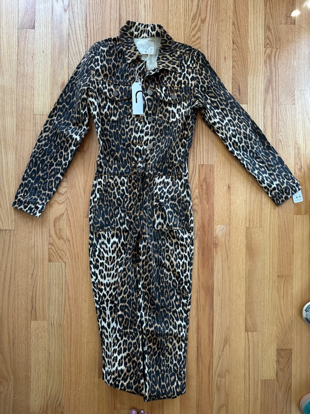 Leopard Print Straight-Leg Jumpsuit - Neutral Brown